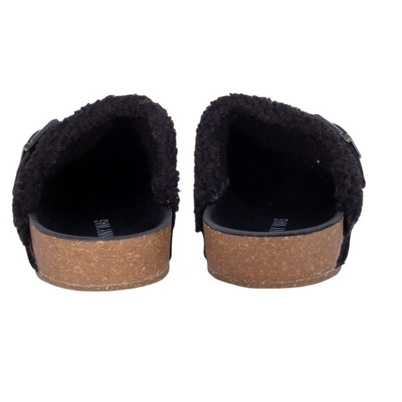 JOHNNY WAS Bluma $268 Black Sherpa Suede Embroidered Clogs Mules 8 - NWOB - Picture 3 of 8